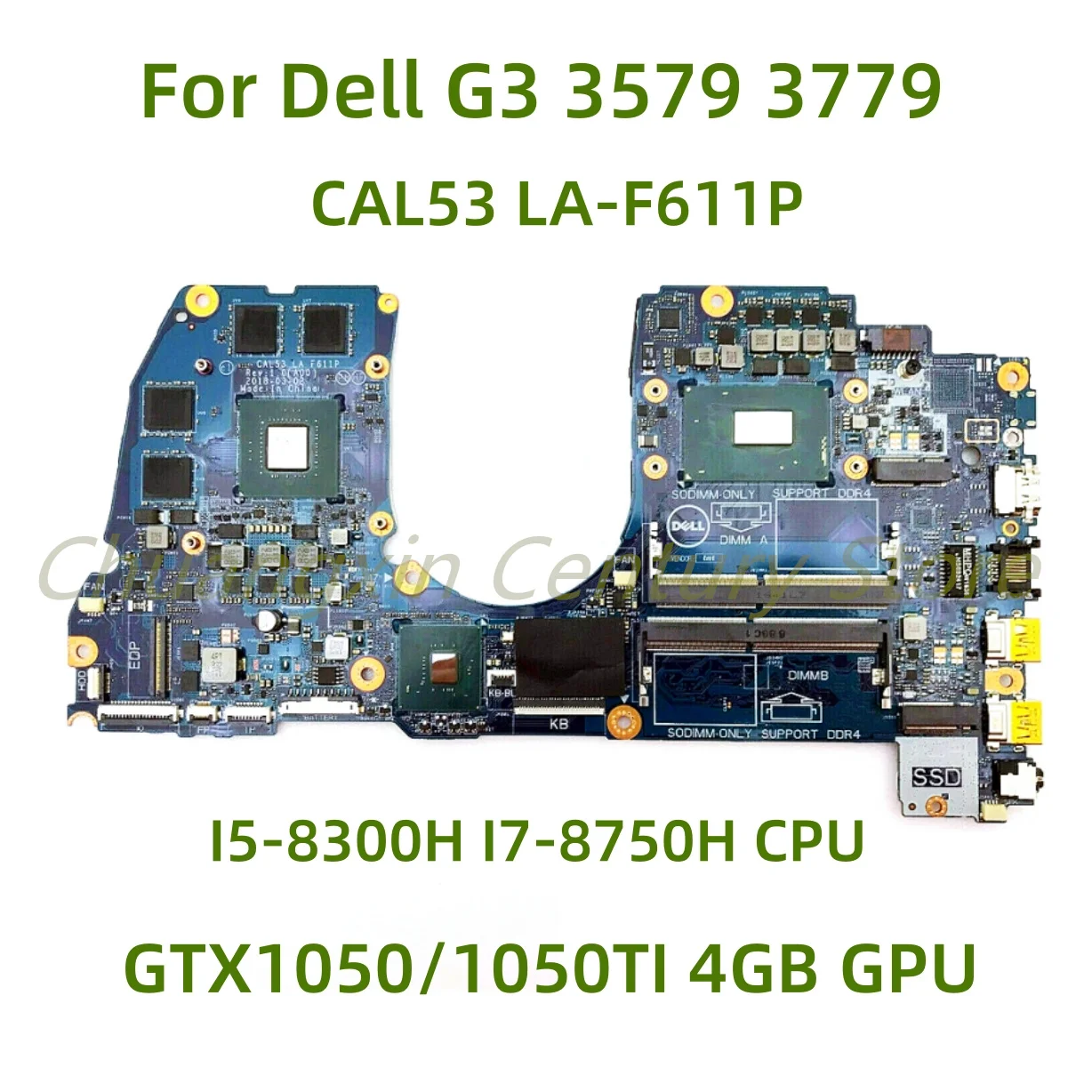 Placa-mãe Portátil Adequado para Dell Dell g3 3579 3779 Cal53 La-f611p I58300h I79750h Cpu Gtx1050 1050ti 4gb Gpu 100 Testado