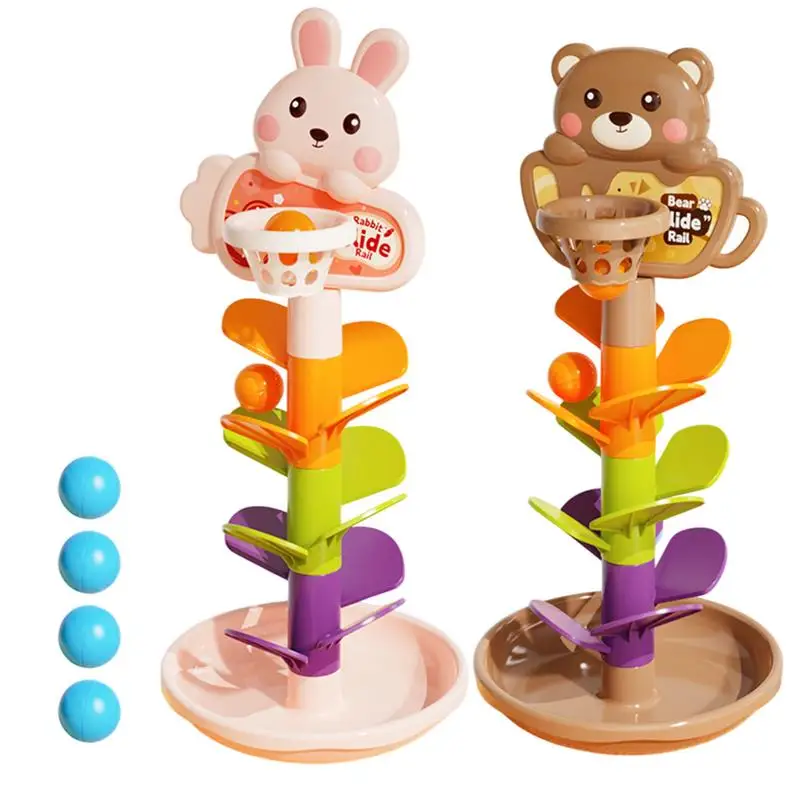 

Montessori Baby Toys Rolling Ball Tree Track Toys Finger Skill Training Educational Development Games Rotating Stacking Tower