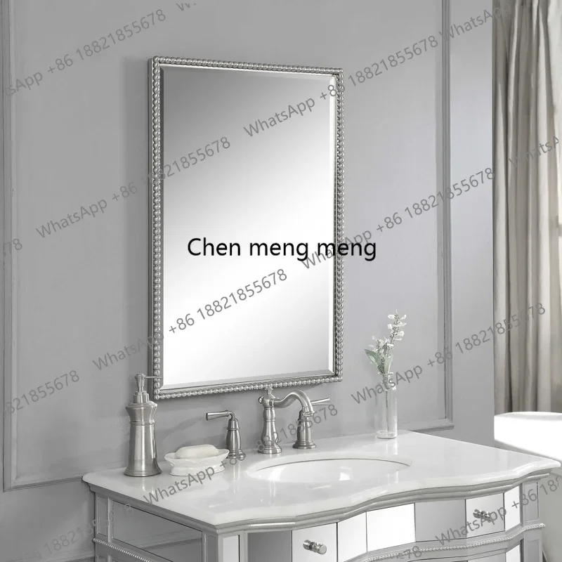 X188 Vintage bathroom mirror dressing mirror rectangular modern simple full body new Chinese Nordic wall hanging