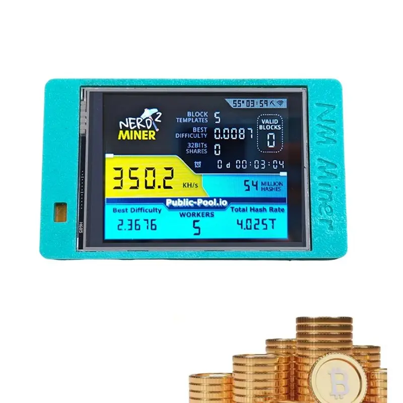 AB02 Nerdminer V2 BTC For Home Solo Miner 355KH/S 2.8 Inch Smart Display Bitcoin Crypto Mining Device Lottery B