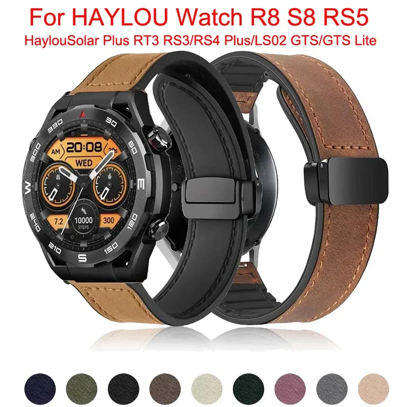 20 22mm Magnetic Buckle Strap For Haylou Watch R8 S8 RS5 Silicone Loop For HaylouSolar Plus RT3 RT2/RS4 Plus RS3 Ls02 GTS Lite