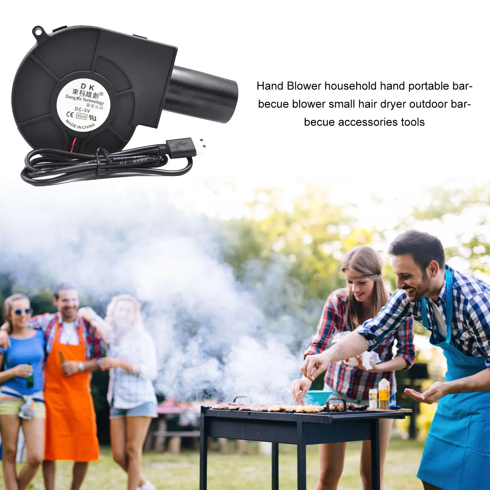 Soffiatore a mano ventilatore per Barbecue portatile a mano per uso domestico piccolo asciugacapelli accessori per Barbecue all'aperto strumenti aeratore Soprador