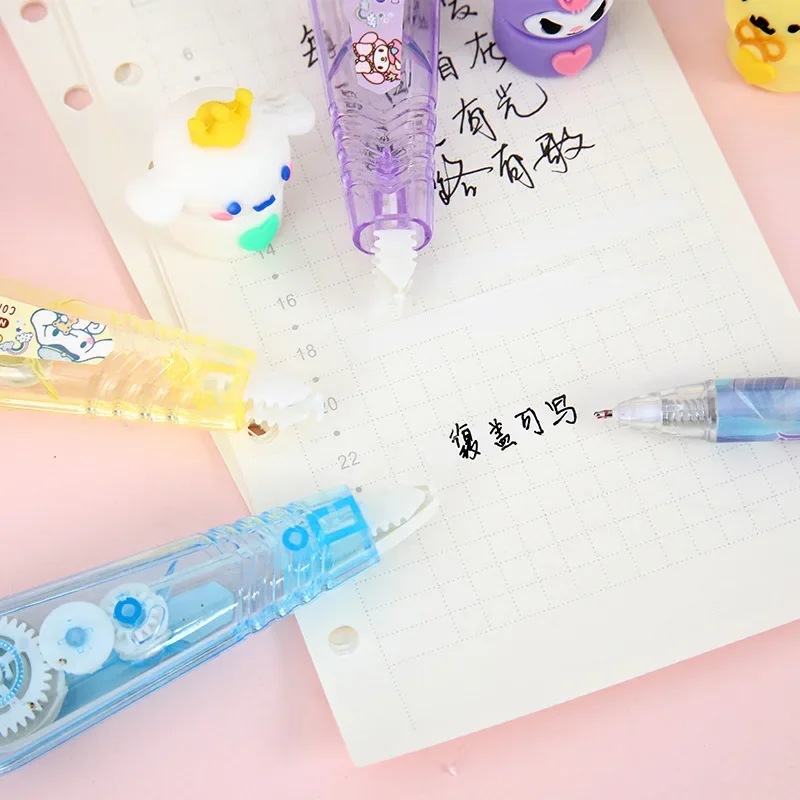 4/24pcs Sanrio Correction Tape Kawaii My Melody Kuromi Cinnamoroll White Out Correction Band Stationery School Office Supplies