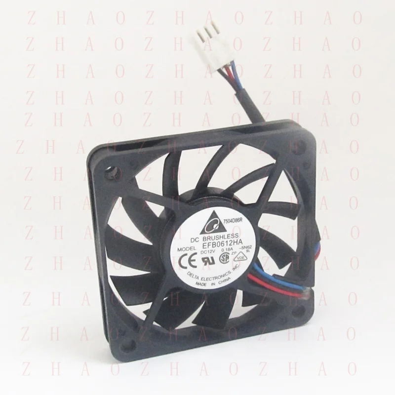L+ 10pcs for DELTA EFB0612HA 60x60x10mm 6010 DC12V 0.18A 3pin Connector DC Cooling fan