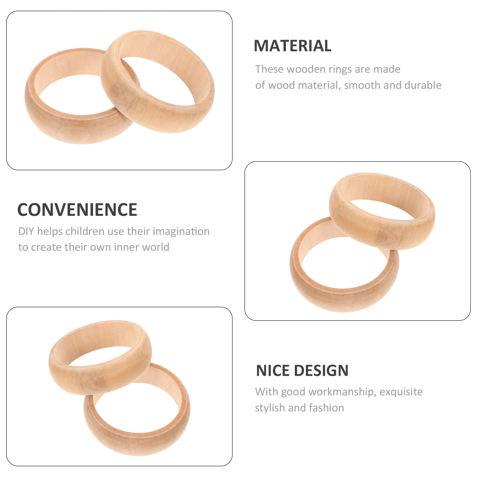 

2Pcs Blank Wood Bracelets DIY Wood Bracelets for Unpainted Wooden Crafts Handmade Bracelet Kit Arts and Crafts Supplies