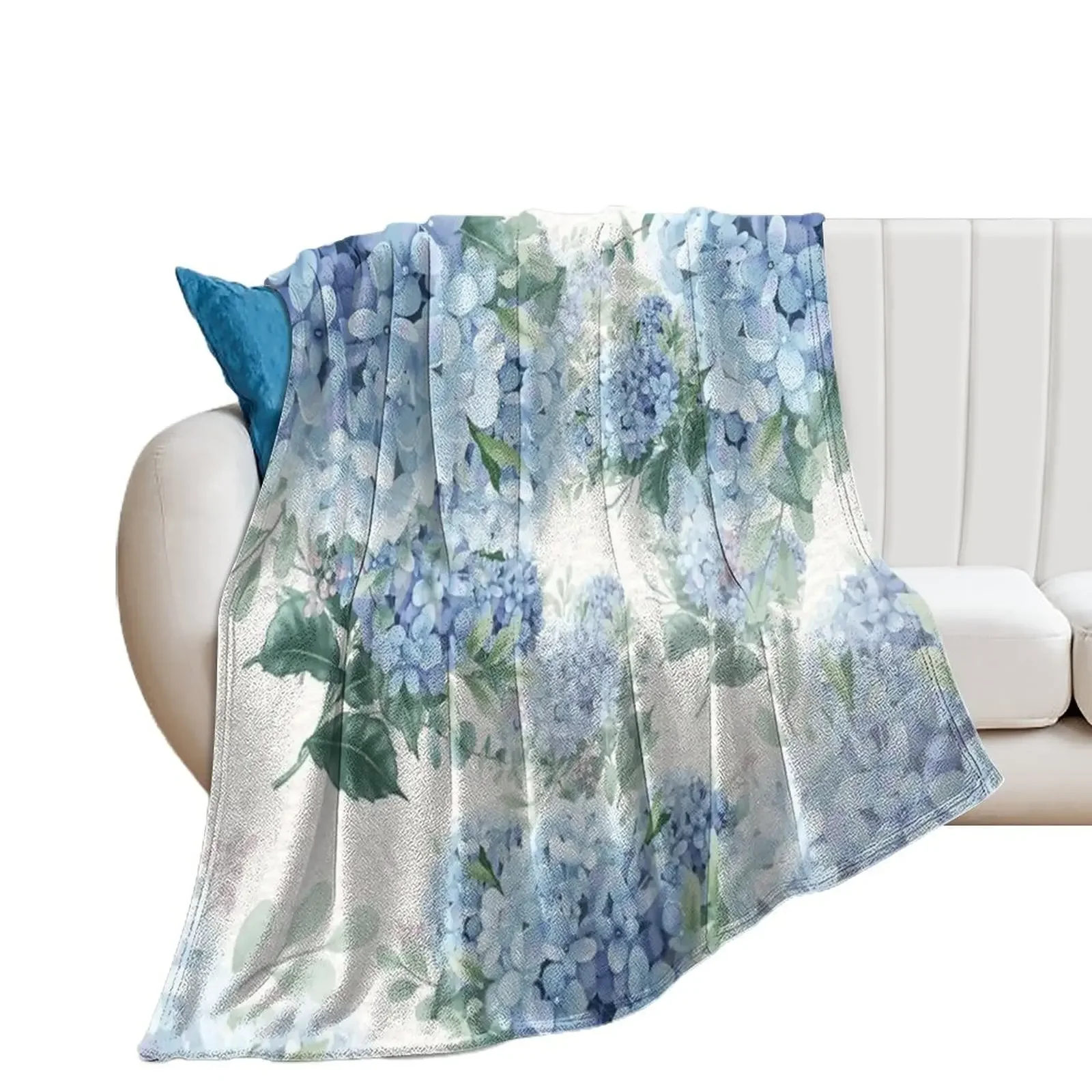 Blue hydrangeas Throw Blanket Heavy Winter beds Thermal Blankets