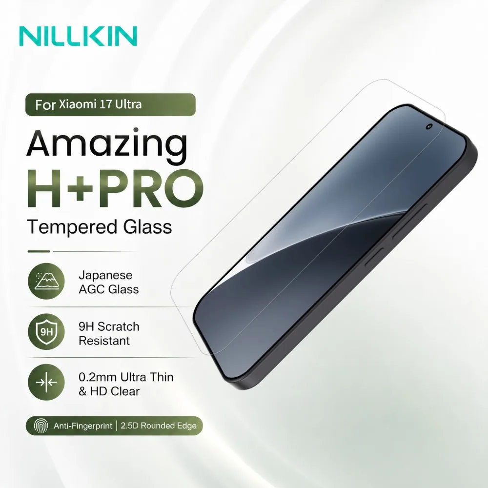 NILLKIN Tempered Glass For Xiaomi 17 Pro Max Ultra Protector Film Ultra-Thin Anti-Oil Support Fingerprint Unlock FM5000