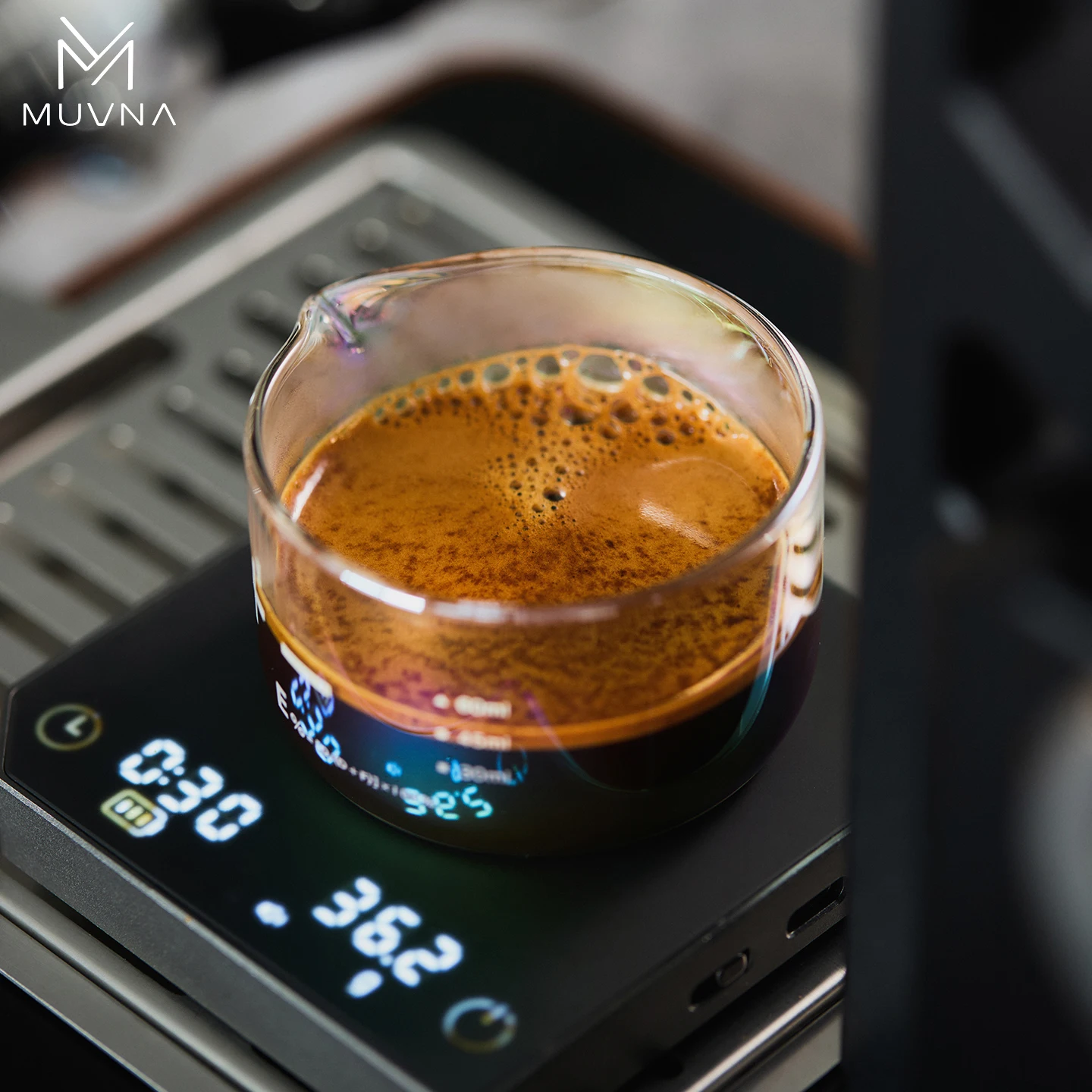 MUVNA Starry Rain Espresso Shot Glass-60ml Measuring Cup,Heat-Resistant Borosilicate Glass for Coffee&Bartending Barista Tools