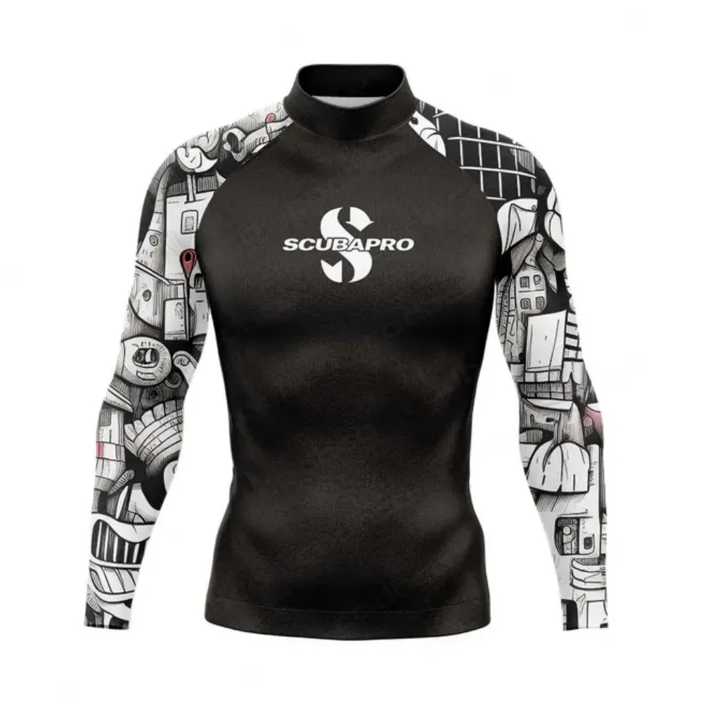 SCUBAPRO Men's UPF 50+ Swim Shirt: Quick Dry Long Sleeve Rash Guard for Surfing - Sun Protection Ocean Dive Top