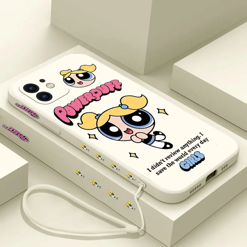 Girls P-Powerpuff Phone Case for Samsung Galaxy S23 S22 S21 S20 Ultra Plus FE S10 S9 S10E Note 20 Ultra 10 9 Plus Cover