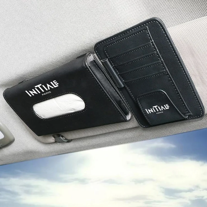 

1Pcs Car Sun Visor Tissue Box And Car Sun Visor Organizer Multi-Pocke For Renault Initiale Paris Auto Interior accessories