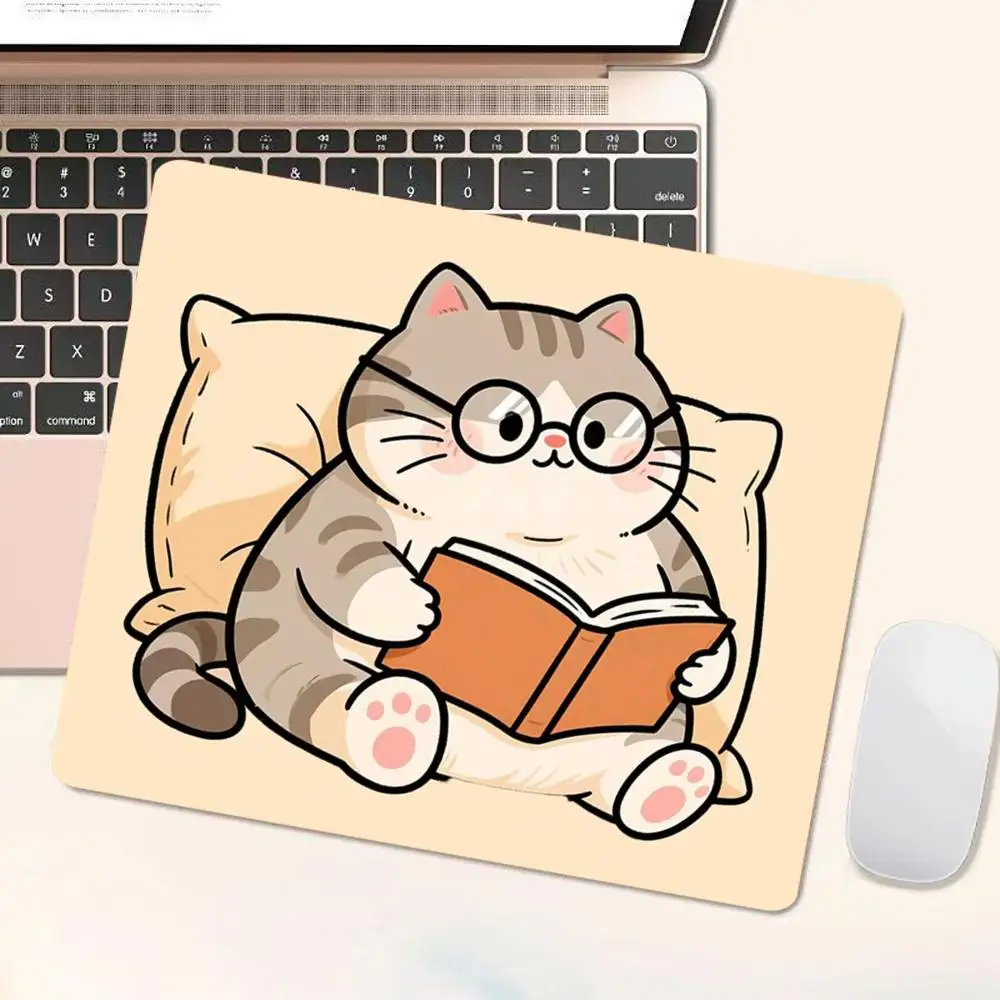 Learning Cat Small mouse pad Cartoon cats square portable desk mat rubber anti-slip Laptop PC office accessorys mousepad