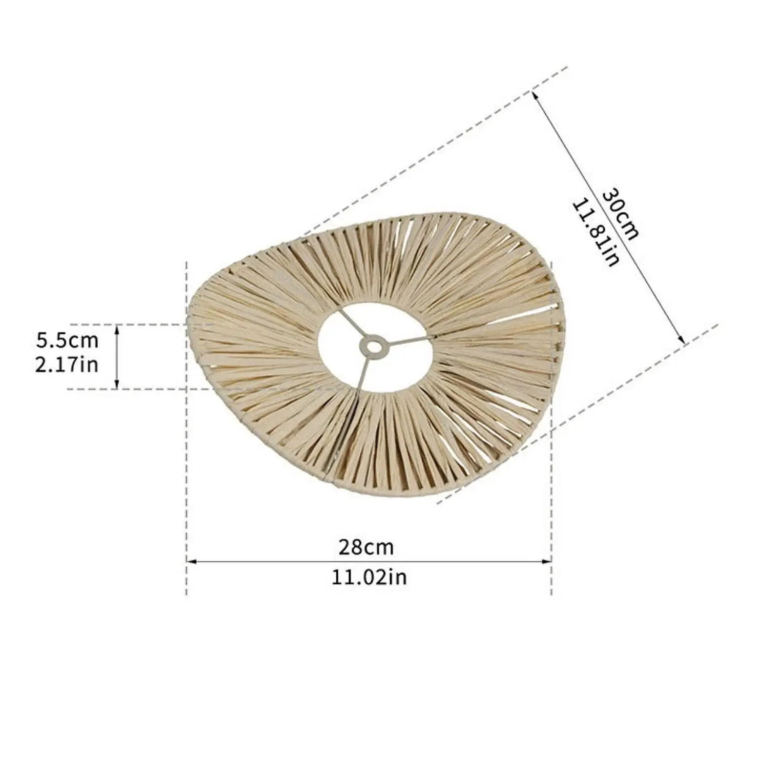 Paper Rope Lamp Shade Handcrafted Wide Shallow Light Shade for Bedroom Lounge Restaurant Ambiance