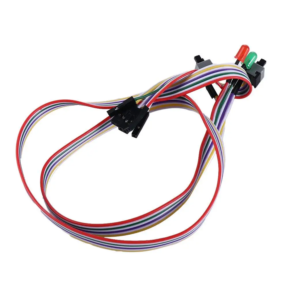 

Computer On Off Reset Power Cord On/Off/Reset with LED Light Motherboard Power Cable PC Power Reset Switch Push Button Switch