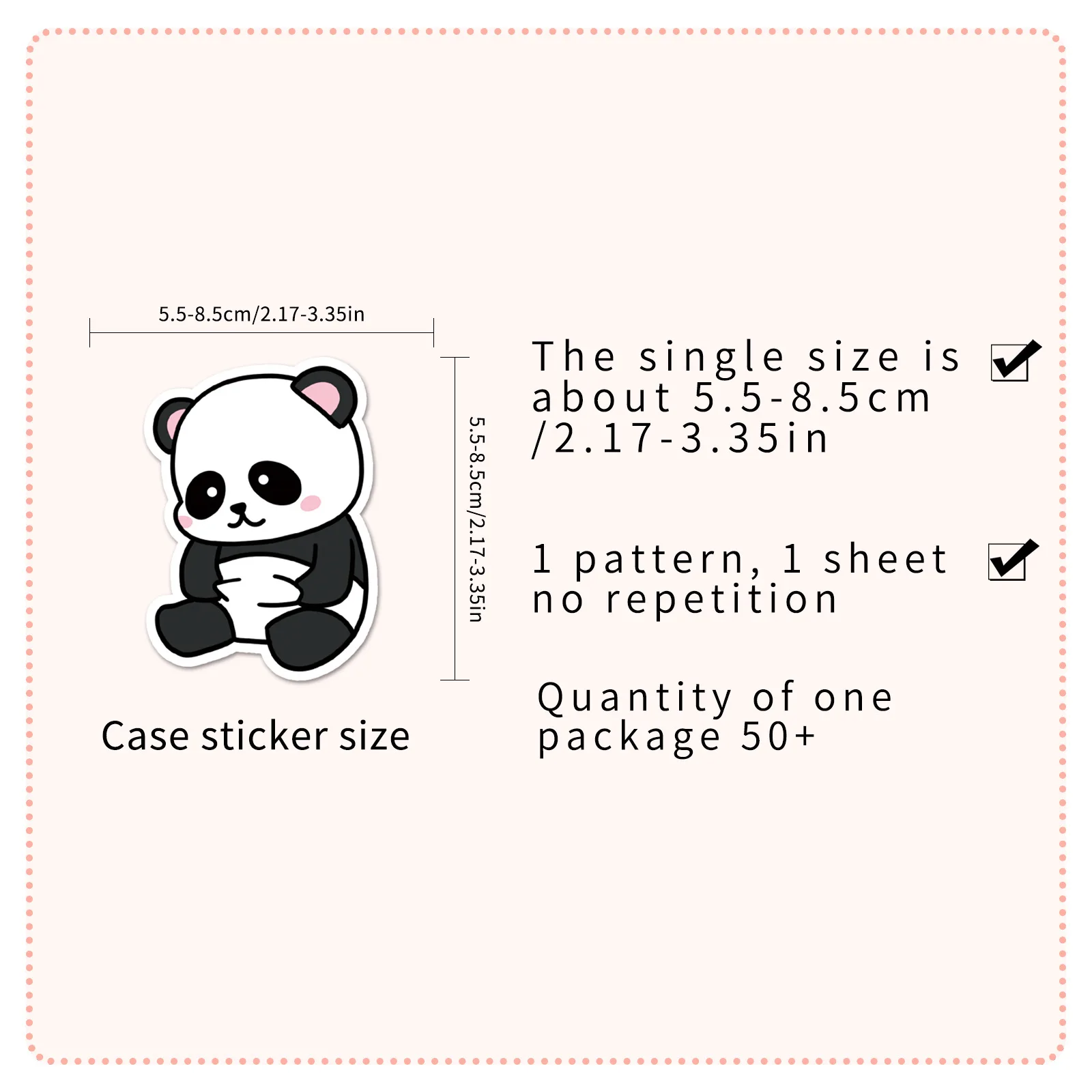 100Pcs Panda Cartoon Decorations for Tents, Water Bottles, Refrigerators, Waterproof Stickers