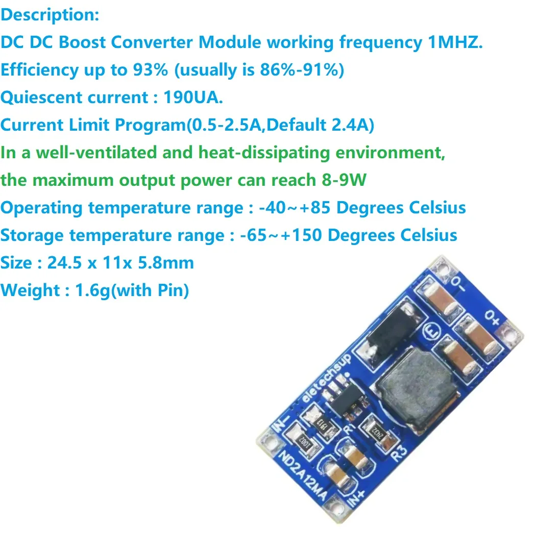 

4.2V 8.4V 12.6V 1Cell to 2-3Cell Battery Voltage Doubler DC-DC Converter 3.3V 3.7V 4.2V to 5V 8.4V 12V 12.6V Voltage Booster