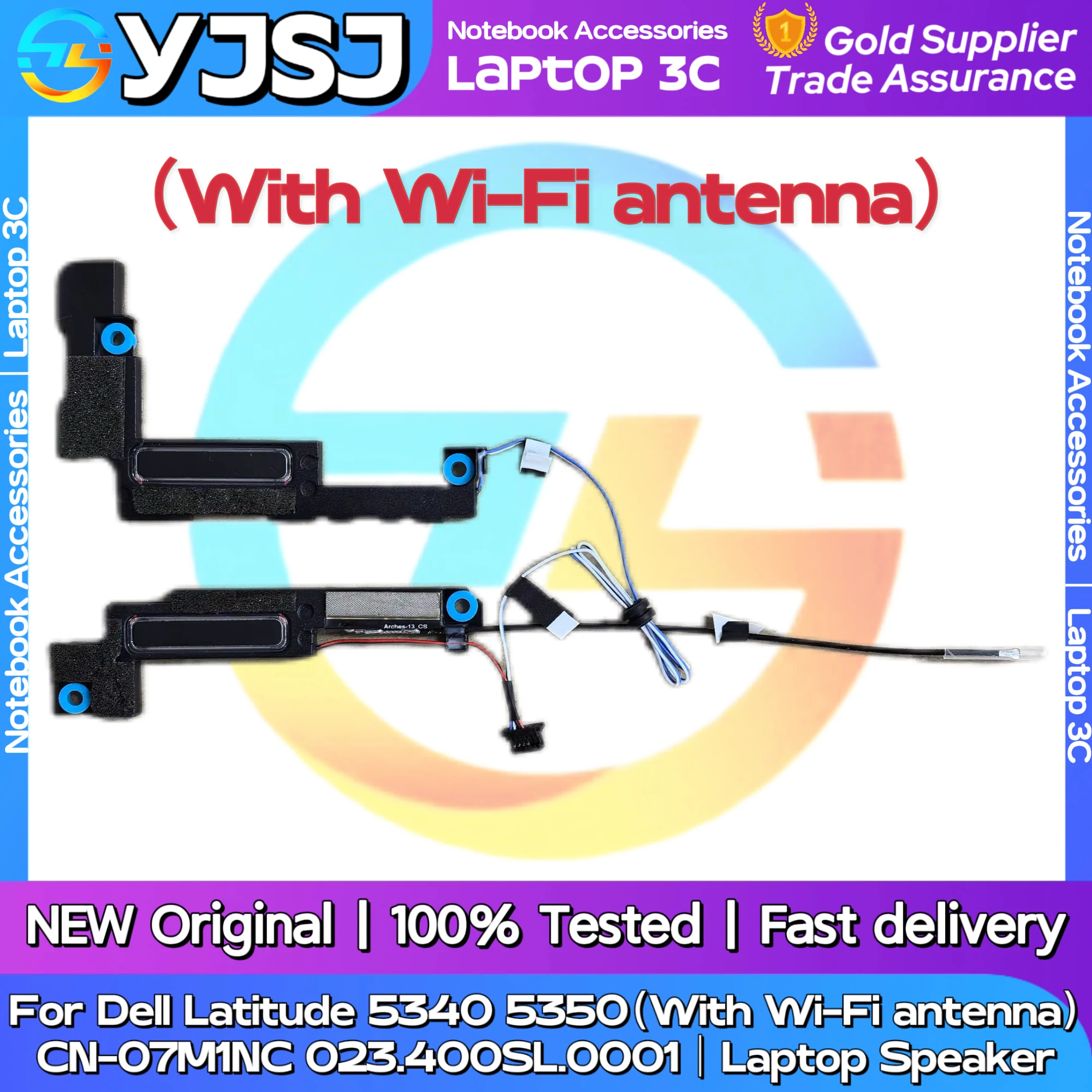 

New Original Laptop Notebook Speaker For Dell Latitude 5340 5350（With Wi-Fi antenna）built-in speaker horn audio CN-07M1NC