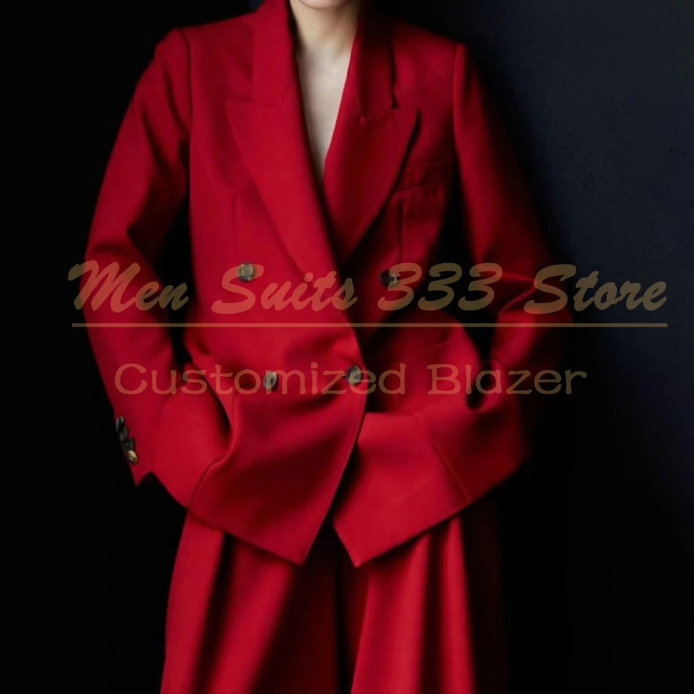 

Double Breasted Men's Suits Elegant Peak Lapel Slim Fit 2 Piece Jacket Pants Sets High Quality Male Clothing Prom Outfits Terno