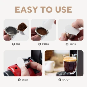 Bộ điều hợp viên nang cà phê có thể tái sử dụng, thép không gỉ, vật liệu PP, Dolce Gusto, Nespresso Coffee Capsule 10 Bộ điều hợp bán hàng chính Senseo - №6