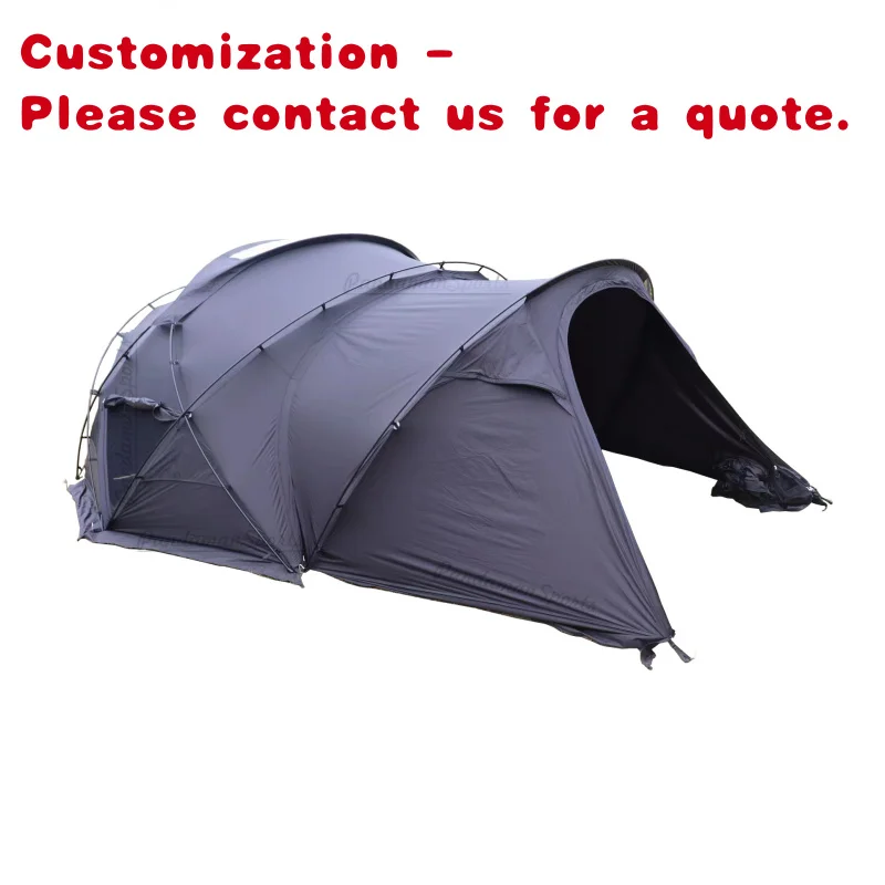 custom.5 Person Lightweight Four-Season Mountaineer Dark Room 40D Nylon Outdoor Camping Black Dome Tent One Bedroom Living Room