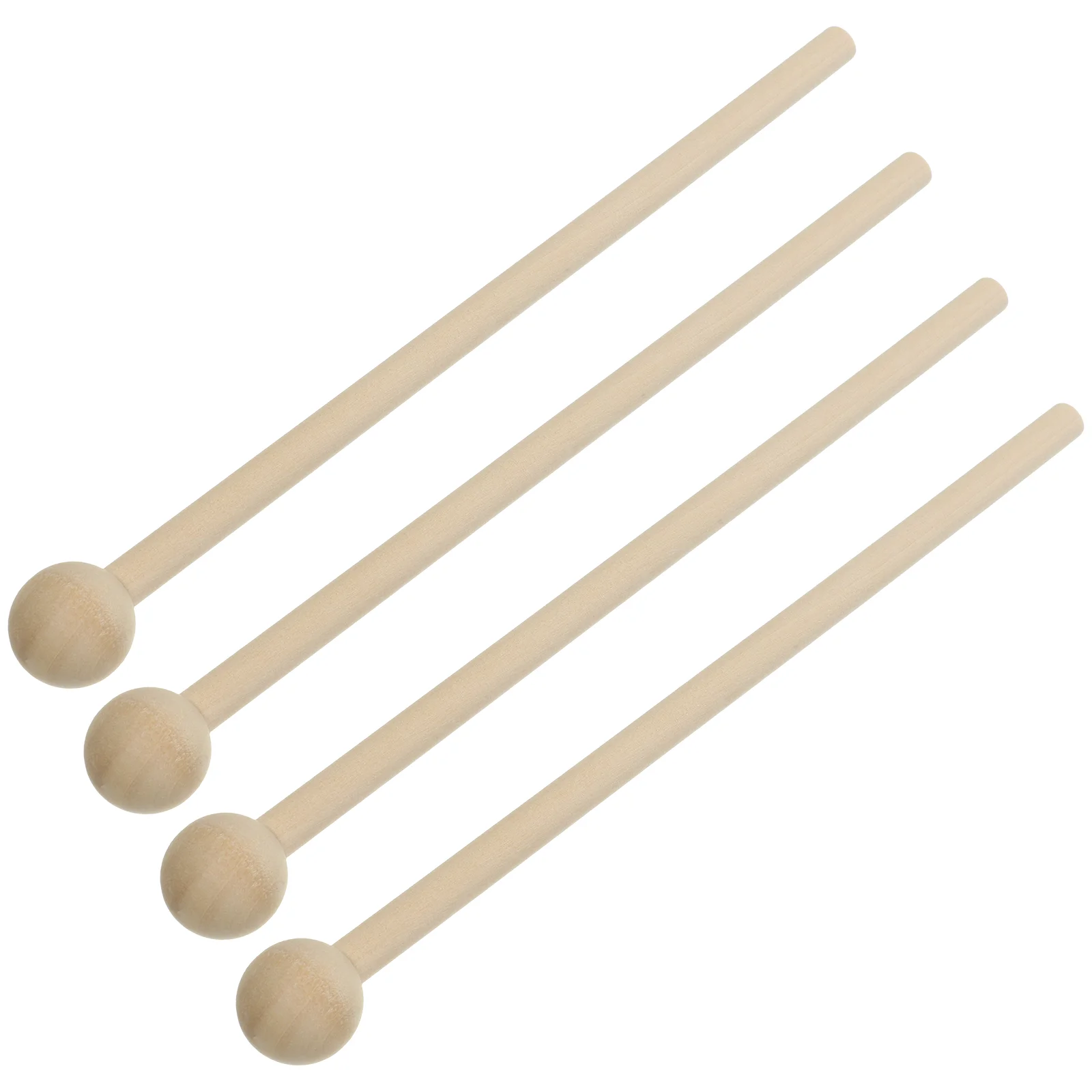 4 Pcs Wood Mallets Hardwood End Handle for Marimbas Xylophones Woodblocks Children Musical Talent Rhythm Development