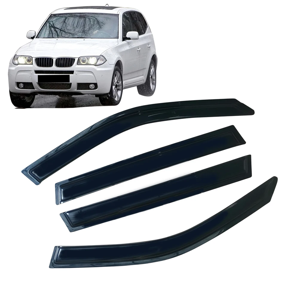 Window Visor for BMW X3 E83 2004 2005 2006 2007 2008 2009 2010 Weathershied Door Visor Wind Sun Rain Guards Side Window Wind