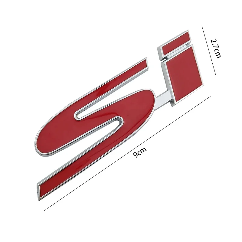 3D Auto Car Styling SI Logo Metal Badge Chrome Sticker Front Grille Emblem For Honda Civic Accord Automobile Accessories