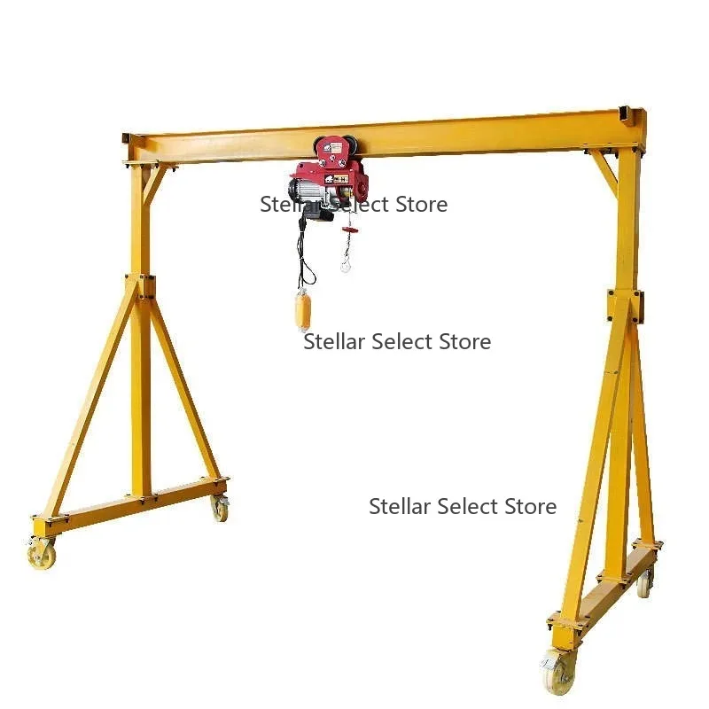 Portable Mobile Gantry Cranes Height Adjustable Manual Adjust for Workshop Factory Use Electric Hoist Lifting