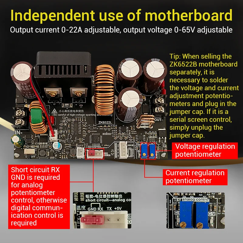 6522 CNC step-down DC adjustable regulated power supply constant voltage constant current module 22A/1400W three generations upg