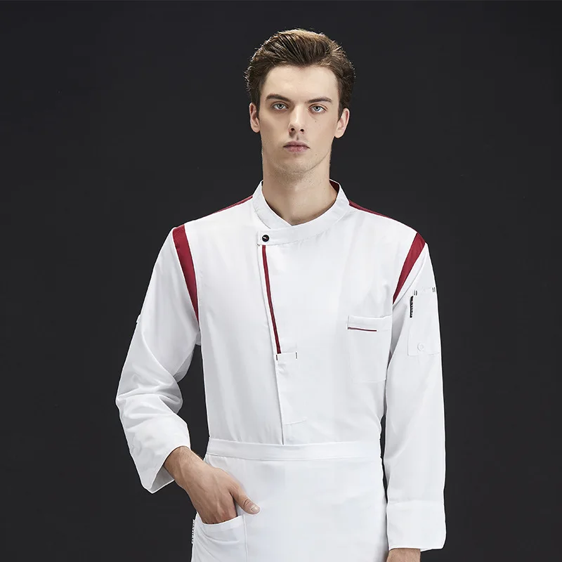 Baking kitchen long-sleeved overalls, autumn and winter models, restaurant and hotel chef uniforms can be customized