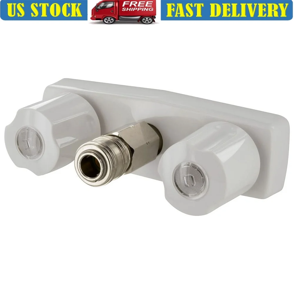 

Plastic Dual Handle Faucet Quick Connect 4 Inch Replacement Knob Operation Lead Free Acrylic DuraPro Underbody Lavatory Use