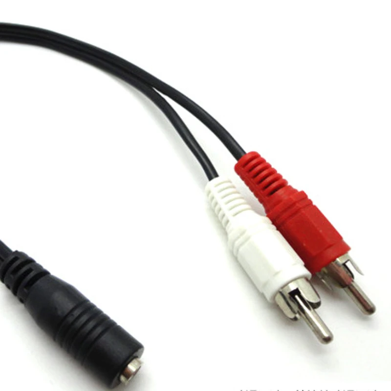 Universal RCA cabo de áudio estéreo, fêmea para 2RCA, macho soquete para fone de ouvido, AUX Y adaptador para DVD amplificadores, 3.5mm Jack