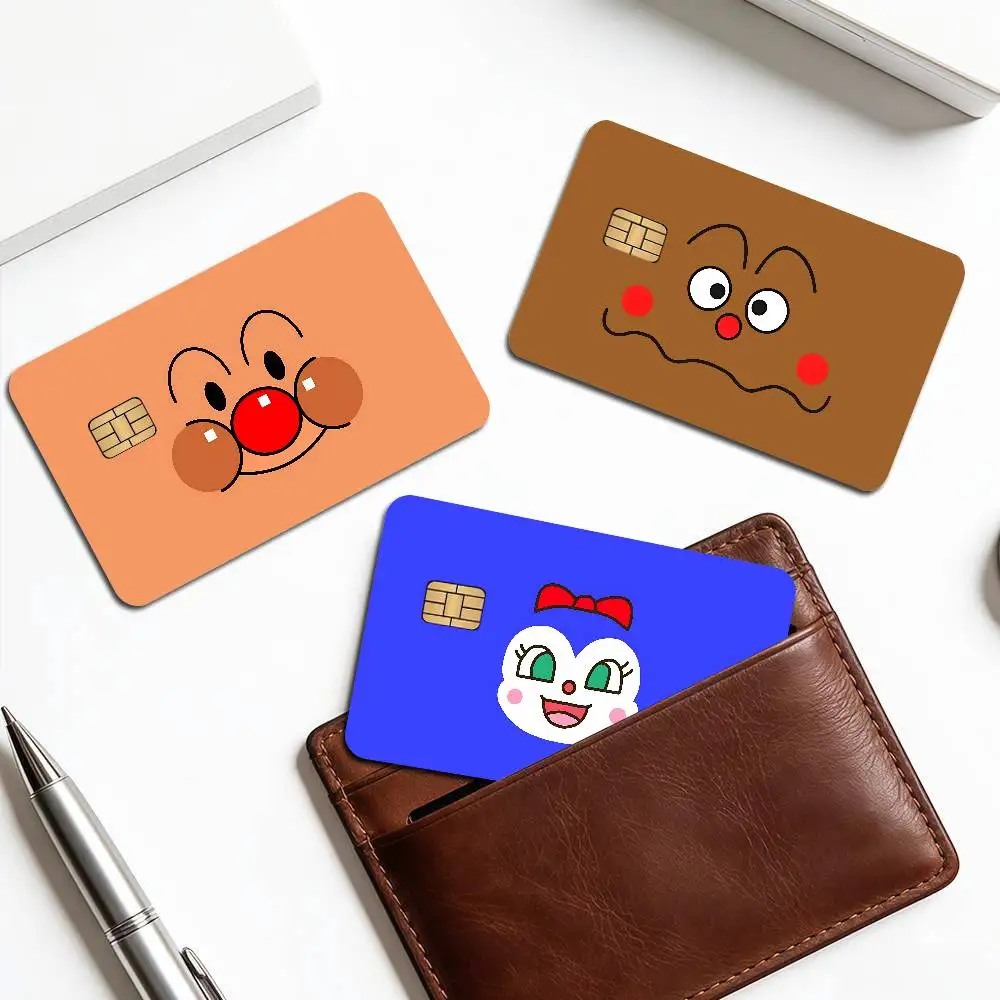 Anime A-Anpanman Fashion Matte Gold Silver Black Matte Film Skin Sticker Tape for Bank Credit Debit Card