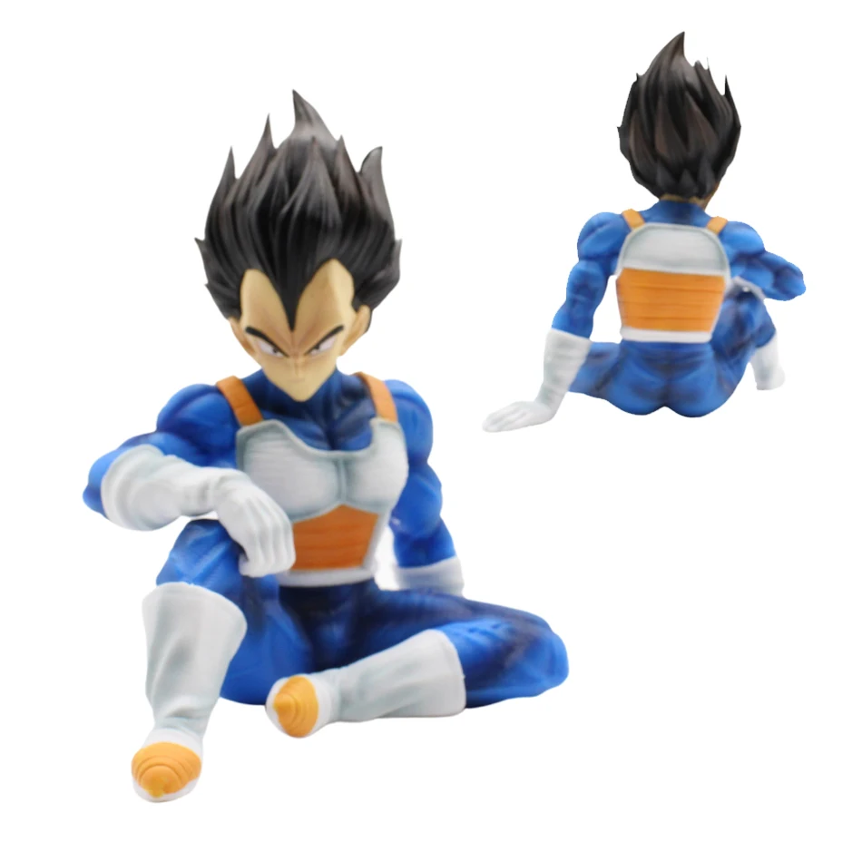 15cm Dragon Ball Z Anime Figures Vegeta Figure Sitting Posture Dbz Gk Figurine Pvc Statue Model Doll Collectible Toys Room Gift