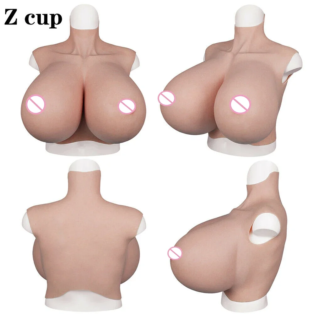 U-Charmmore DIY Inflatable Z Cup Realistic Fake Silicone Breast Forms Fake Huge Boobs Air Filliing for Crossdresser Transgender