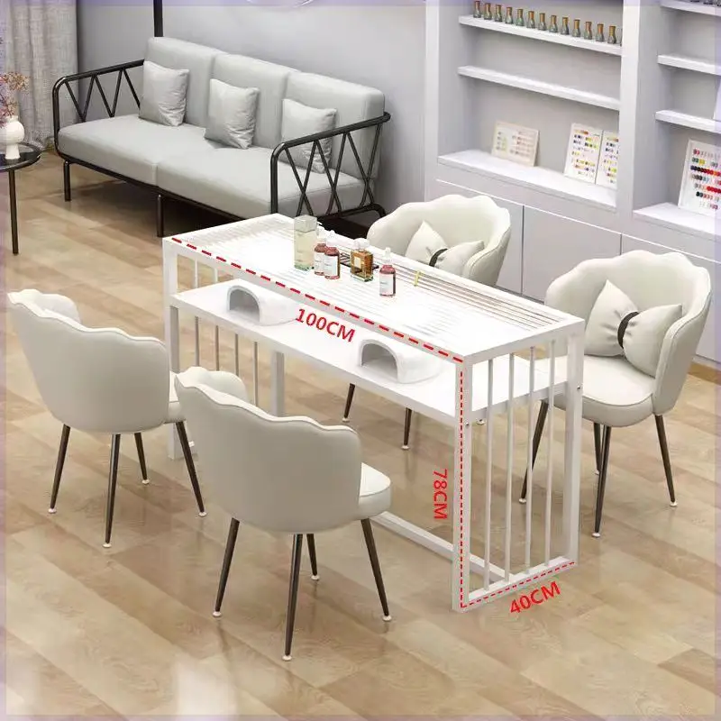 

Office Nail Table Salon Furniture Beauty Institute Furniture Beautician Reception Professional Manicure Table Portable Pink Desk