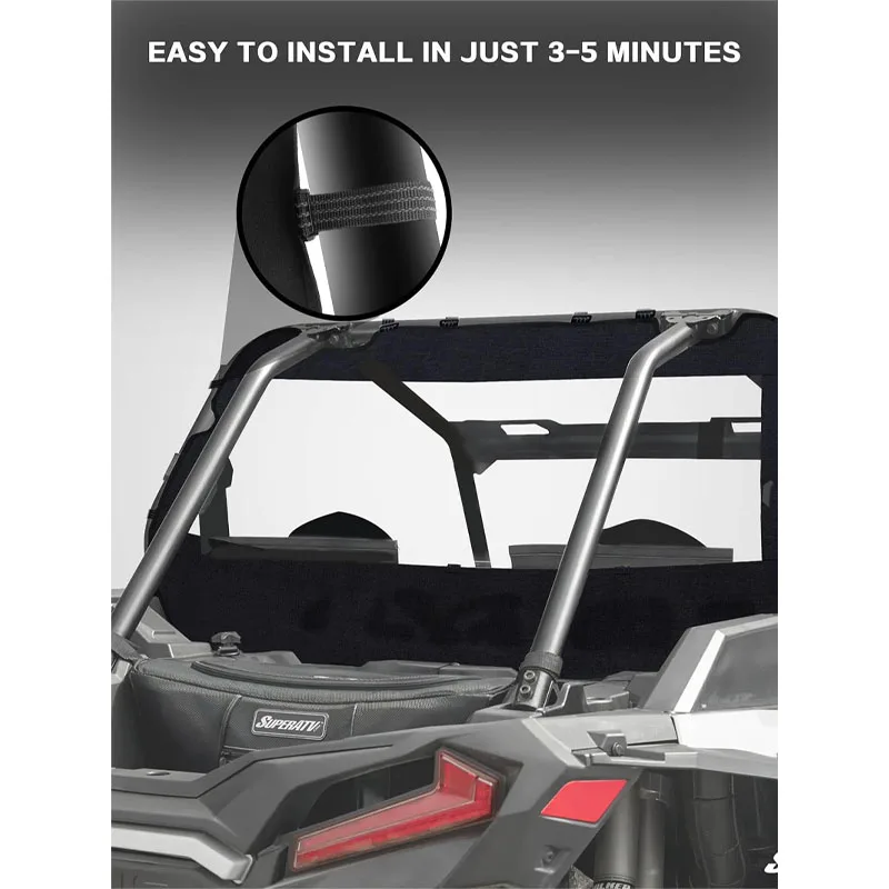 الزجاج الأمامي الخلفي الناعم UTV - نافذة خلفية Polaris RZR - متينة وسهلة التركيب، متوافقة مع RZR XP 1000 & TURBO (2014-2023) #5