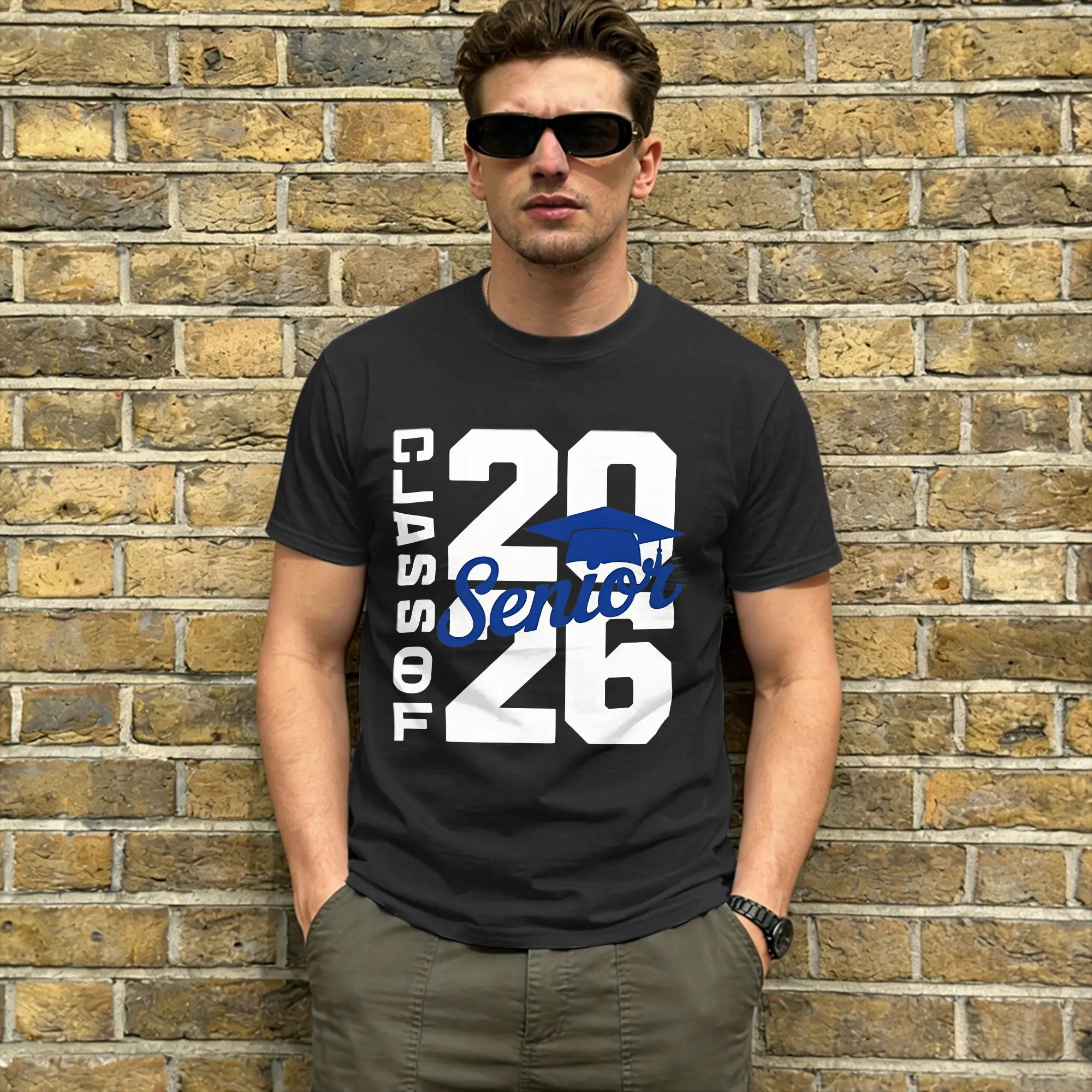 Class of 2026 Senior 2026 Graduation T-Shirt Summer 100 Cotton T Shirts For Adult Trendy Cool Casual T Shirt Streetwear Top Tees
