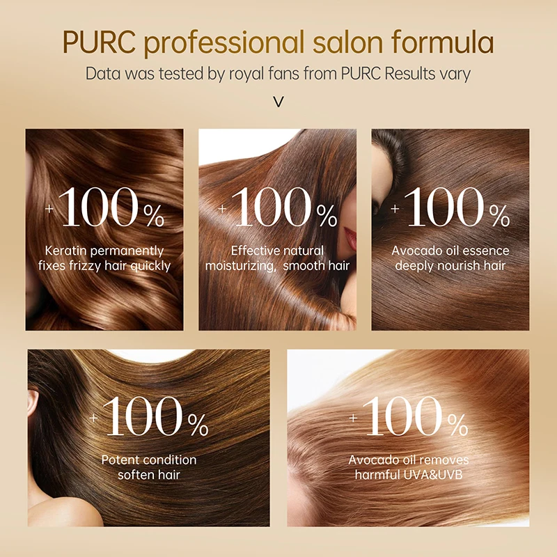 PURC Keratin Straightening Hair Mask Smoothing Hair Treatment Anti-Frizz Repair Damaged Hair Care Products