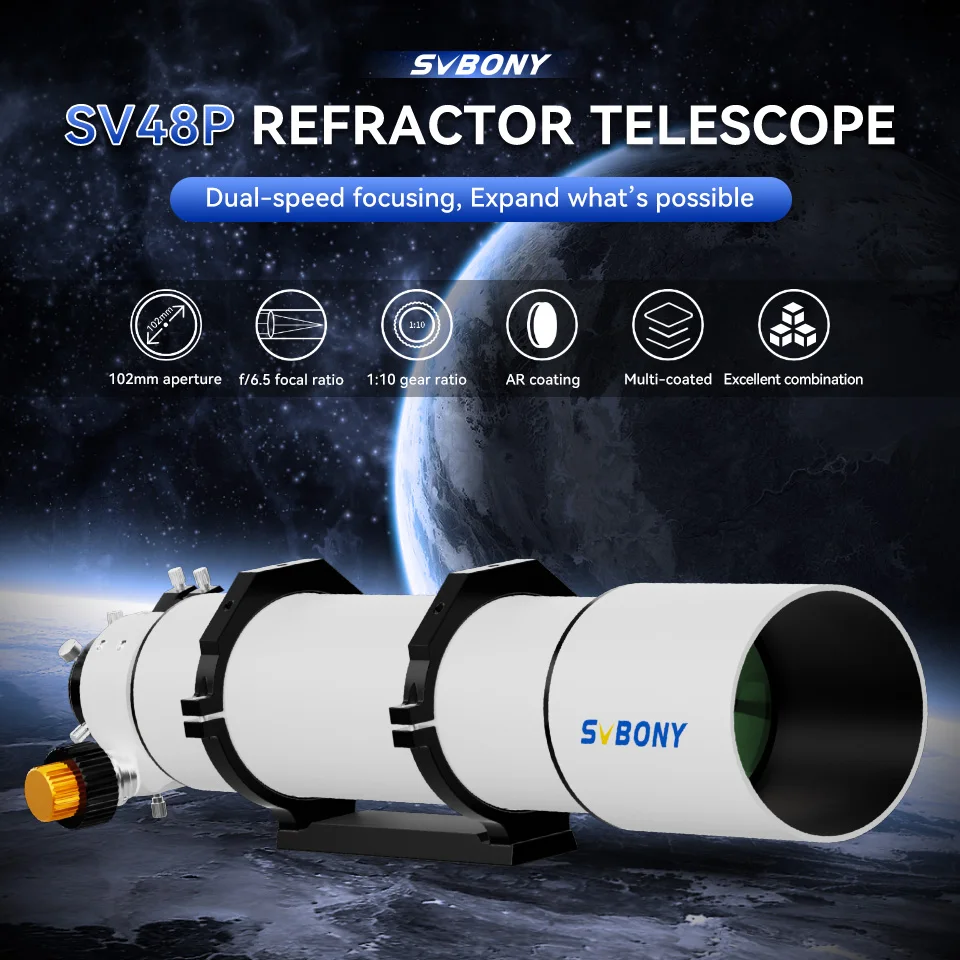 Svbony SV48P 102mm Astronomisches Teleskop-Set, SV225 MINI, SV225T, SV188P Zenith-Spiegel, Basis/Upgrade, für Sichtbeobachtungs-Set – Detail 2