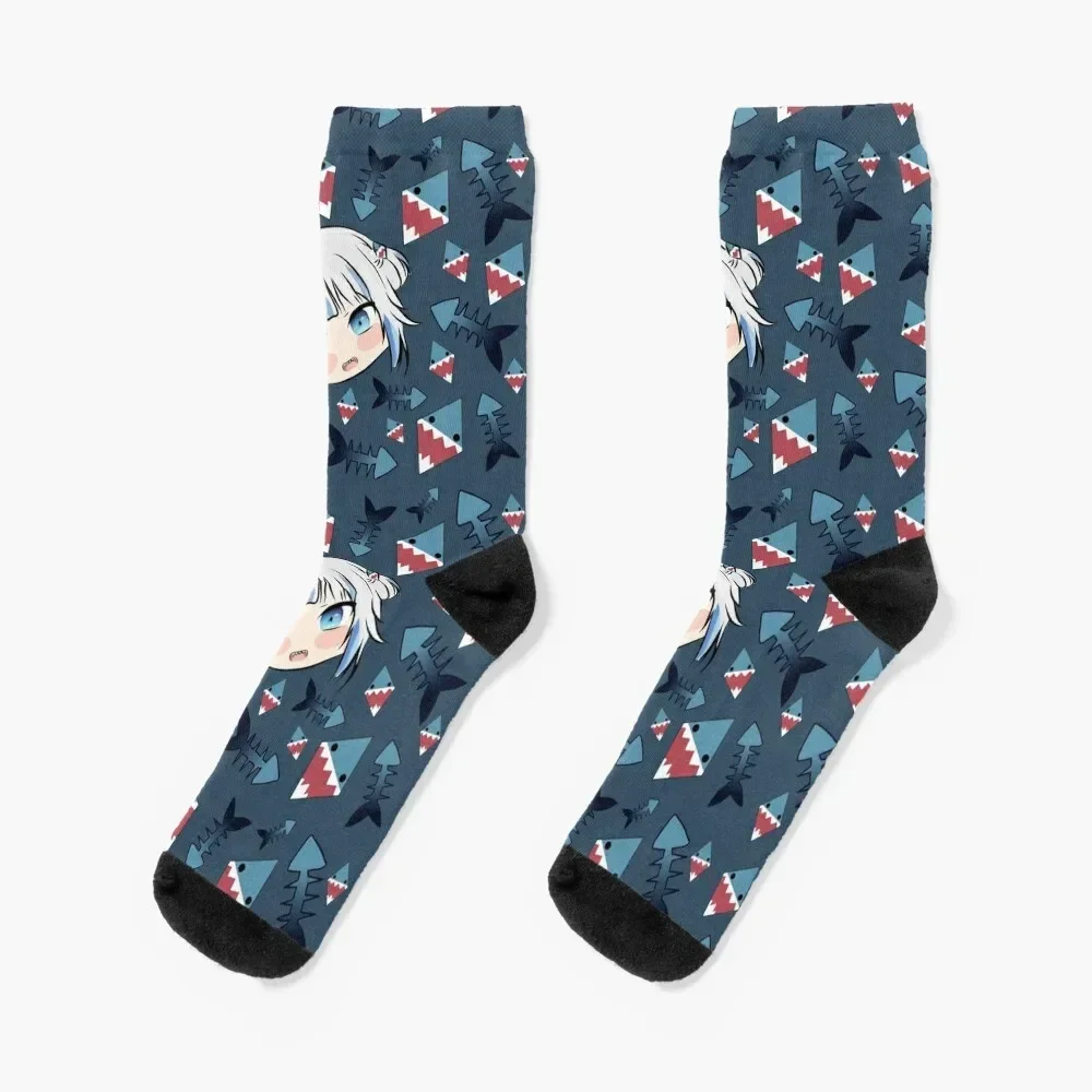 

Gawr Gura Socks designer brand floral Run Soccer Socks Man Women's