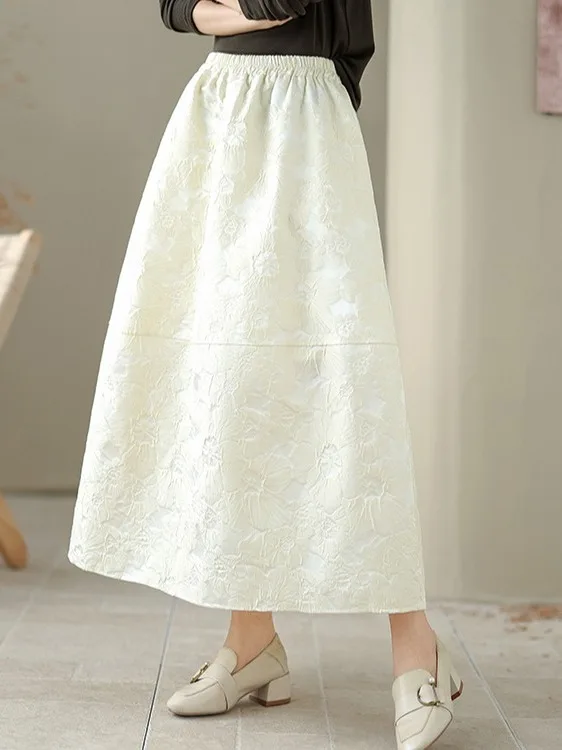 

Юбка-миди с высокой талией в стиле ретро, женская модная универсальная юбка трапециевидной формы больших размеров на осень-зиму