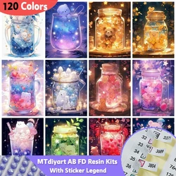 Bottle Animals Diamond Painting Sticky Legend 120 Colors AB Fairy Dust 5D Resin Embroidery Mosaic Cartoon Bear Home Decor