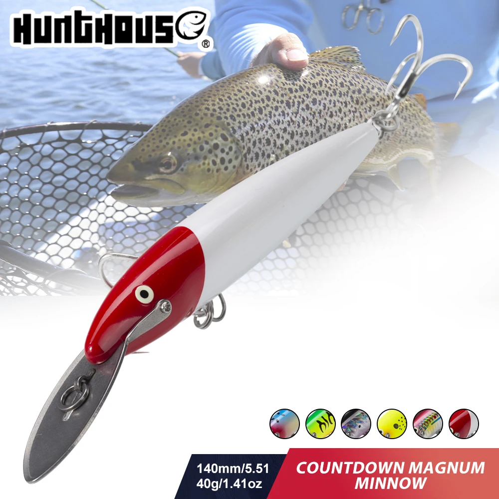 Hunthouse Countdown Magnum Minnow Fishing Lure Sinking Trolling Hard Bait 140mm 40g Wobblers Saltwater Artificial For Blues Tuna