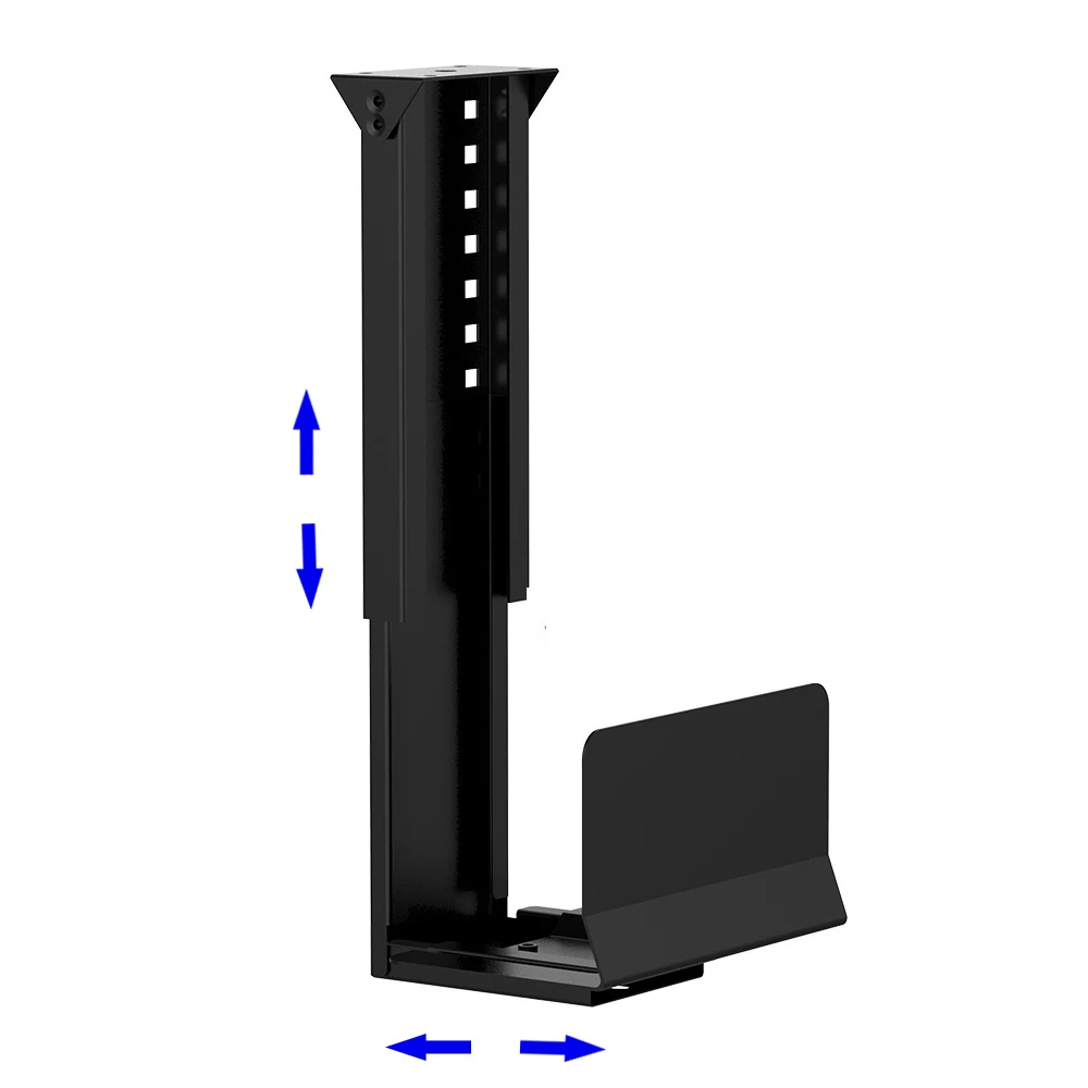 Under Desktop Height And Width Adjustable Swivel Cpu Holder