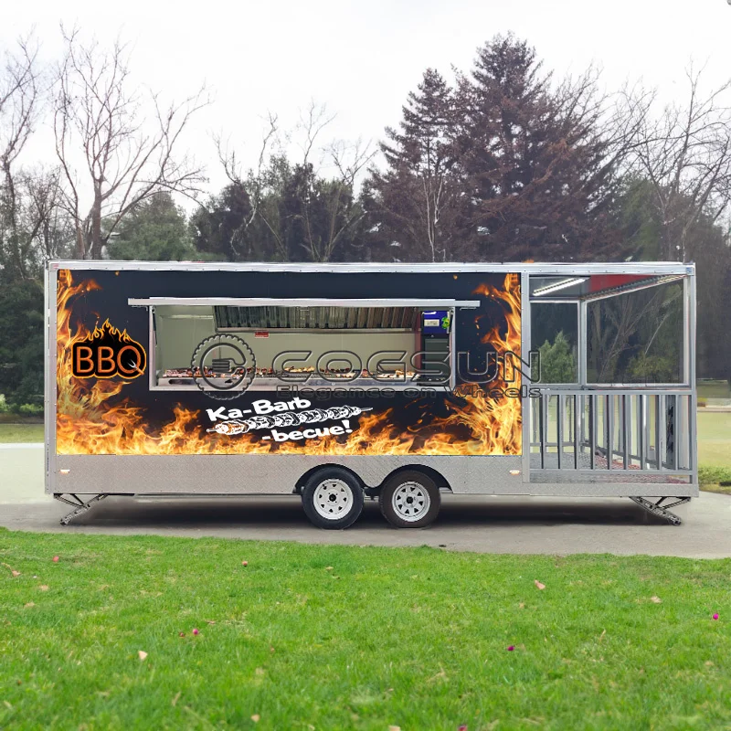

Cogsun Best Selling Mobile Food Trailer BBQ Pizza Coffee Fast Food Cart Mobile Kitchen Fully Equiped