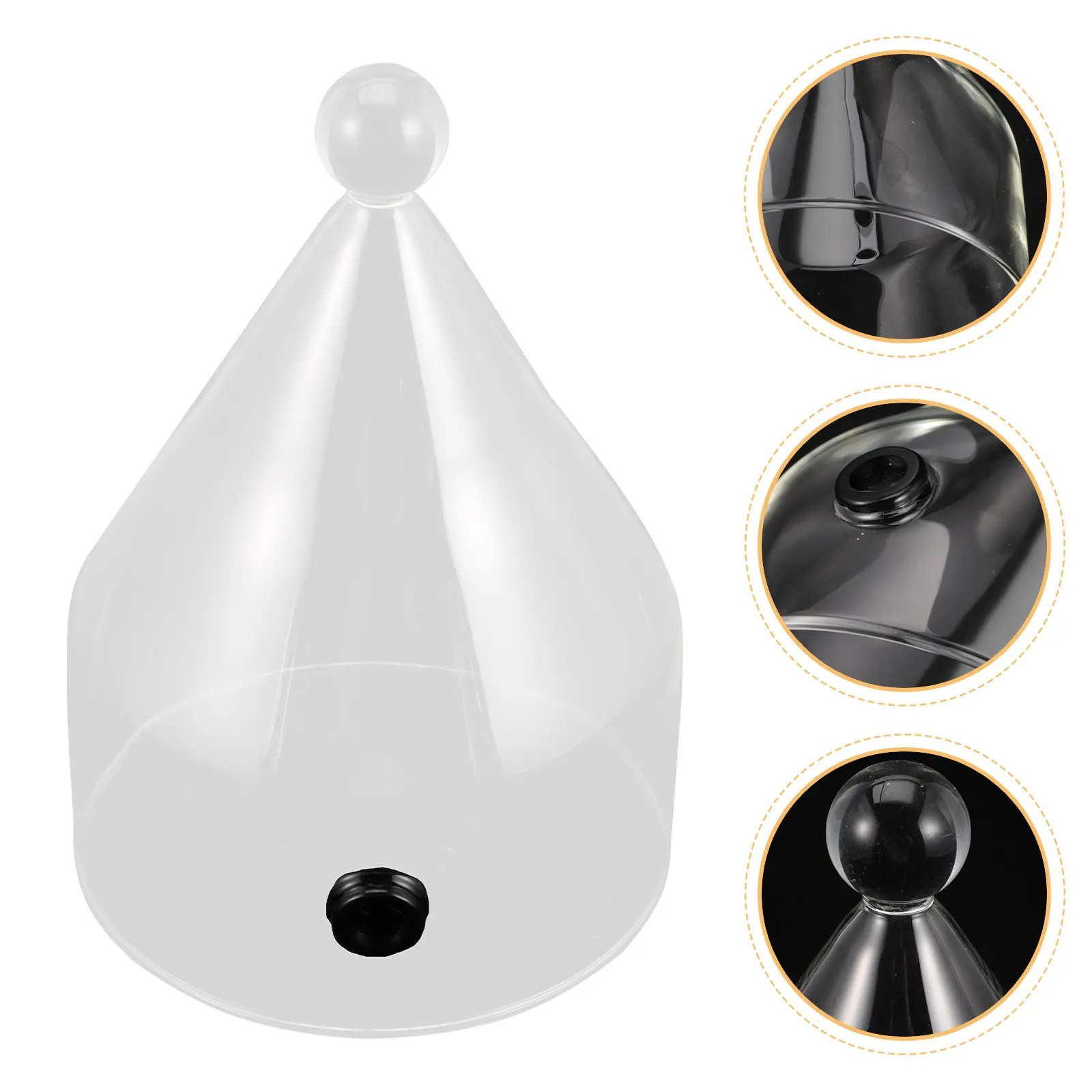 

Premium Thickened Transparent Glass Cloche Dome Cover for Food Display Cooking Smoking Dessert Cake Presentation Hotel Kitchen