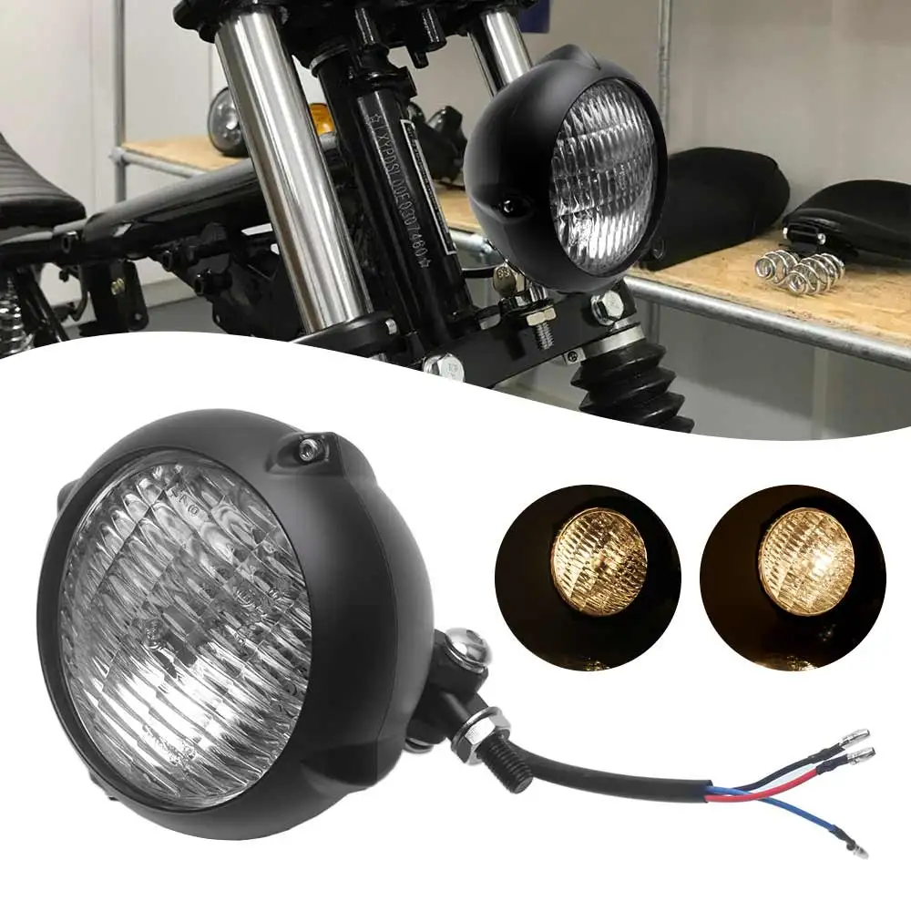 

4.5 Inch Retro Motorcycle Headlight Fit For Harley Kawasaki Honda Yamaha Suzuki Chopper Cafe Racer Bobber Cruiser Etc