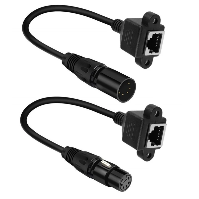 XLR5 5Pin Male Female to RJ45 Female Sound Cable for Sound Integration in Studio