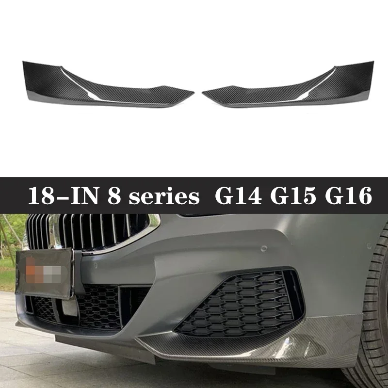 For BMW 8 Series G14 G15 G16 840i 830 Carbon Fiber wrap angle Car Front Bumper Splitter Corner Trim Cover Front Chin body kit